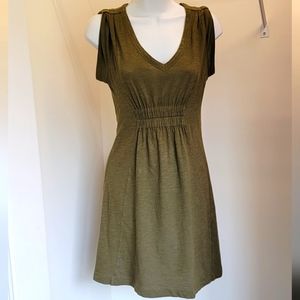 Loft Sleeveless Cotton Green Dress Sz: XXSP